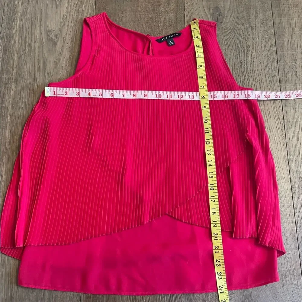 Zac & Rachel Pink Ruffle  Sleeveless Women's Blouse Tank (Size S)
